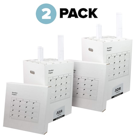 Adiroffice 25"Corrugated Cardboard 16 Roll File Upright Storage Cabinet, PK2 ADI622-2pk